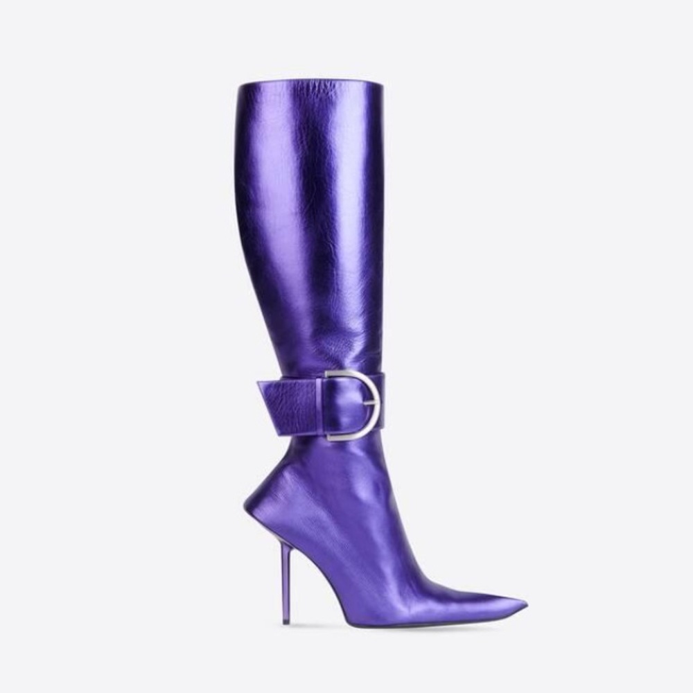 BALENCIAGA- Purple Essex Pointed Toe Boots